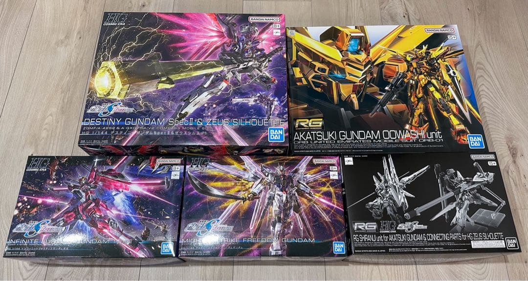 RGアカツキシラヌイパック　HGデスティニー&ゼウスシルエット 等5体セット