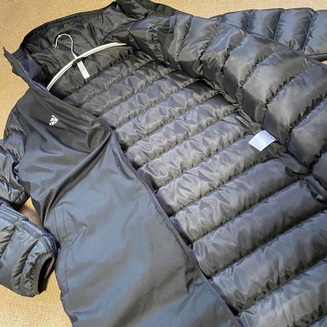 アディダス ブラック ダウン ベンチコート 黒 メンズM ホームクリーニング可