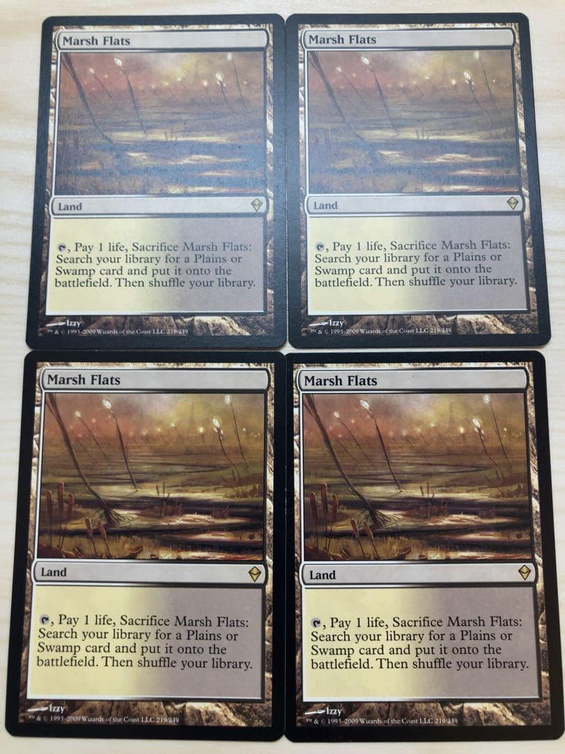 MTG 湿地の干潟 ゼンディカー 英語 Marsh Flats 4枚セット