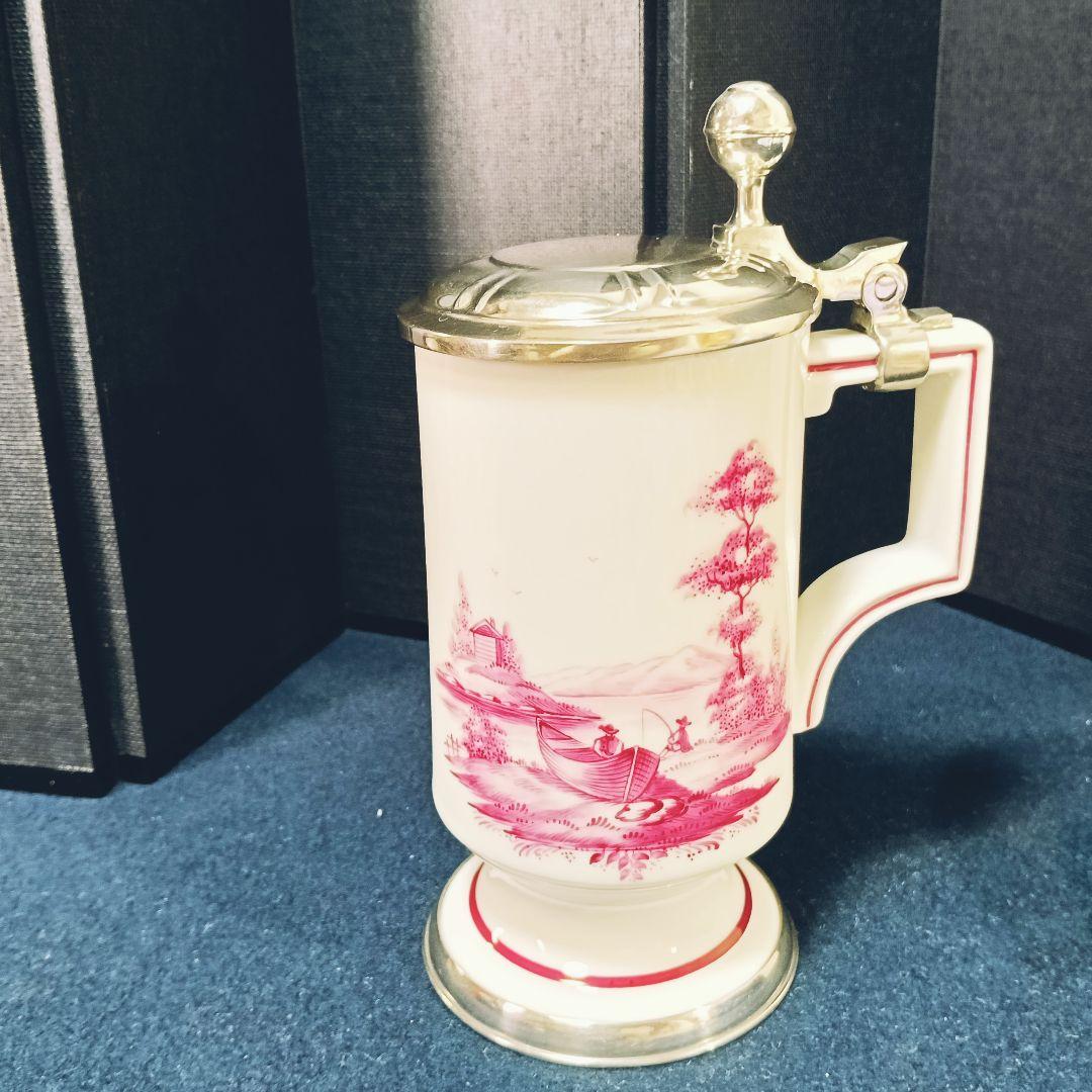 キリンビアマグコレクション ヘキスト ドイツ 足付蓋付 栞 共箱未使用 AJ94