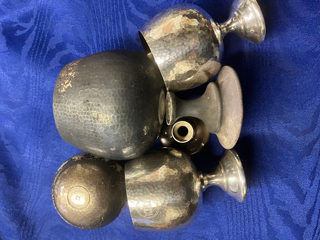 花*様 KDK ハンマードワイングラス 2個セット　ジャンク2個付き