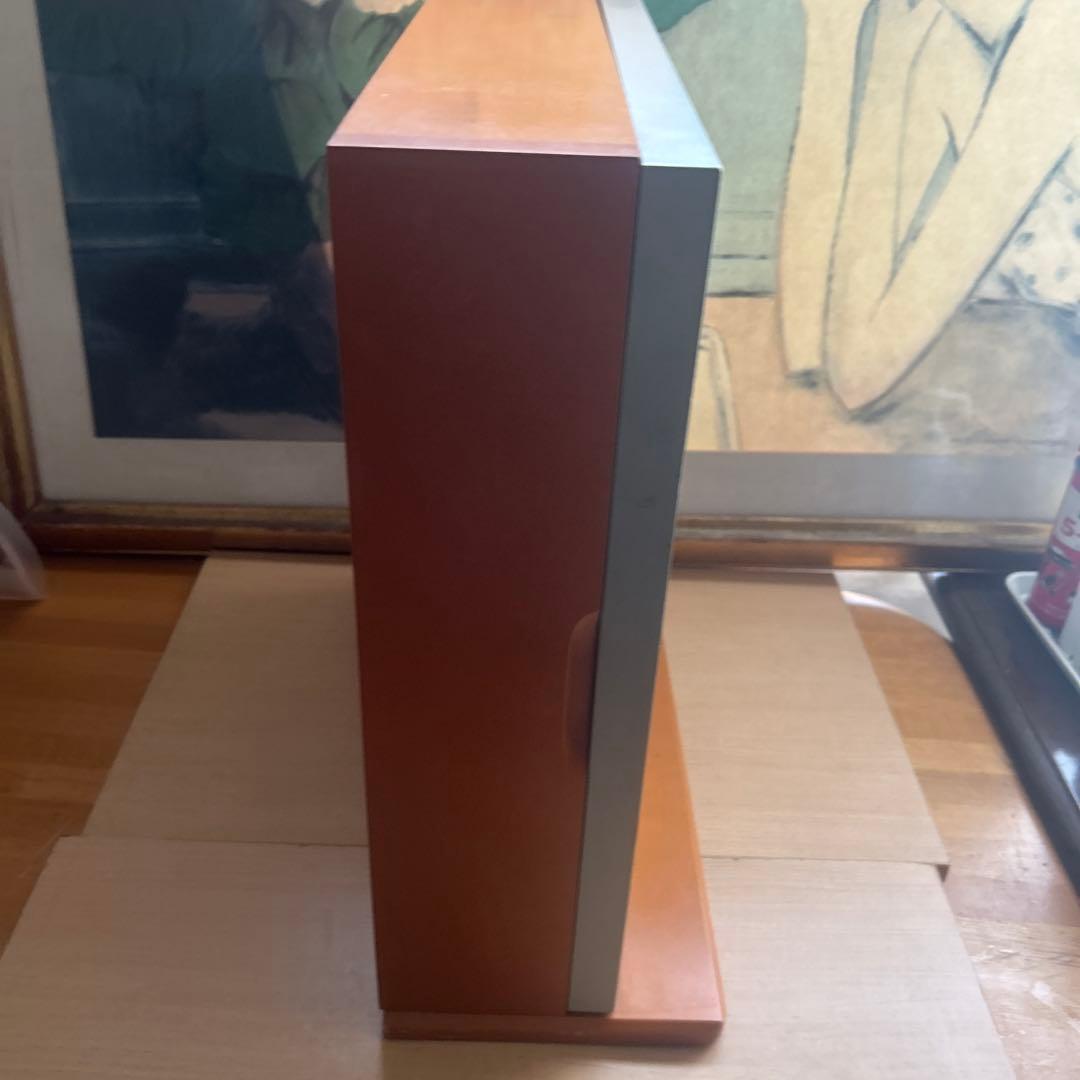 中型標本箱 ガラス 木製 オレンジ シルバー