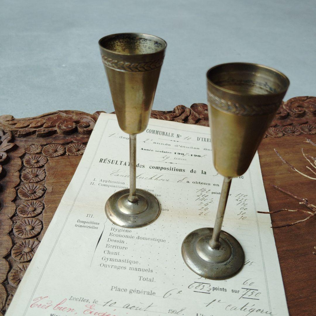 フランス　アンティーク　リキュールカップ2個セット インテリア雑貨