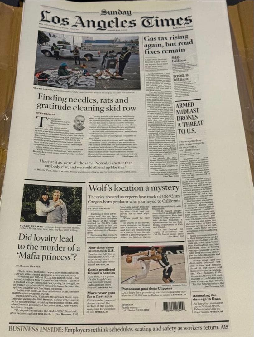 2021年5月23日付　ロサンゼルスタイムズ 【エンゼルス 大谷翔平 特集号】