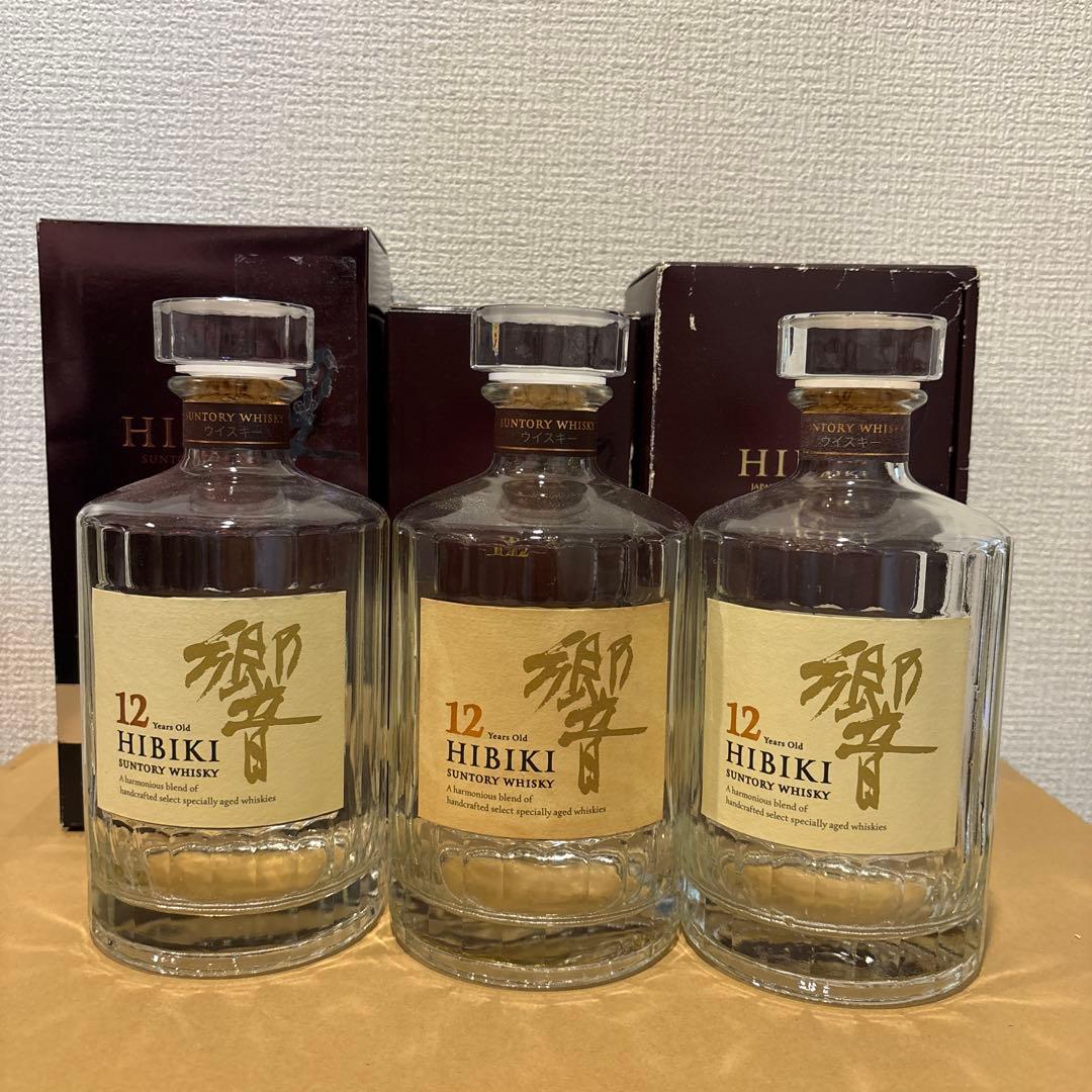 （空瓶）　サントリーウイスキー　響12年　空瓶　箱付き　3点セット