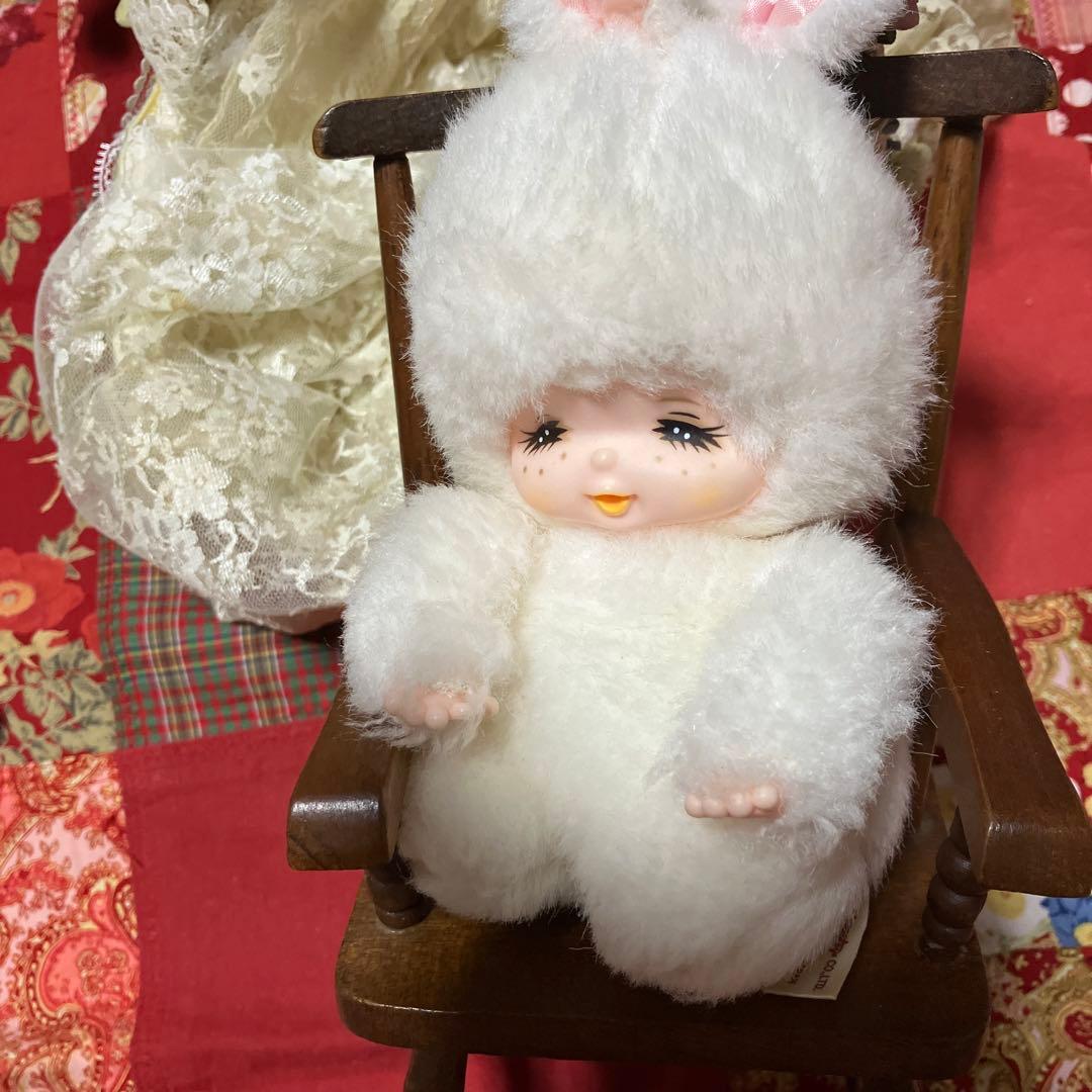 レトロぬいぐるみ　人形　うさぎ　ハニートイズ　モンチッチ 指しゃぶり人形