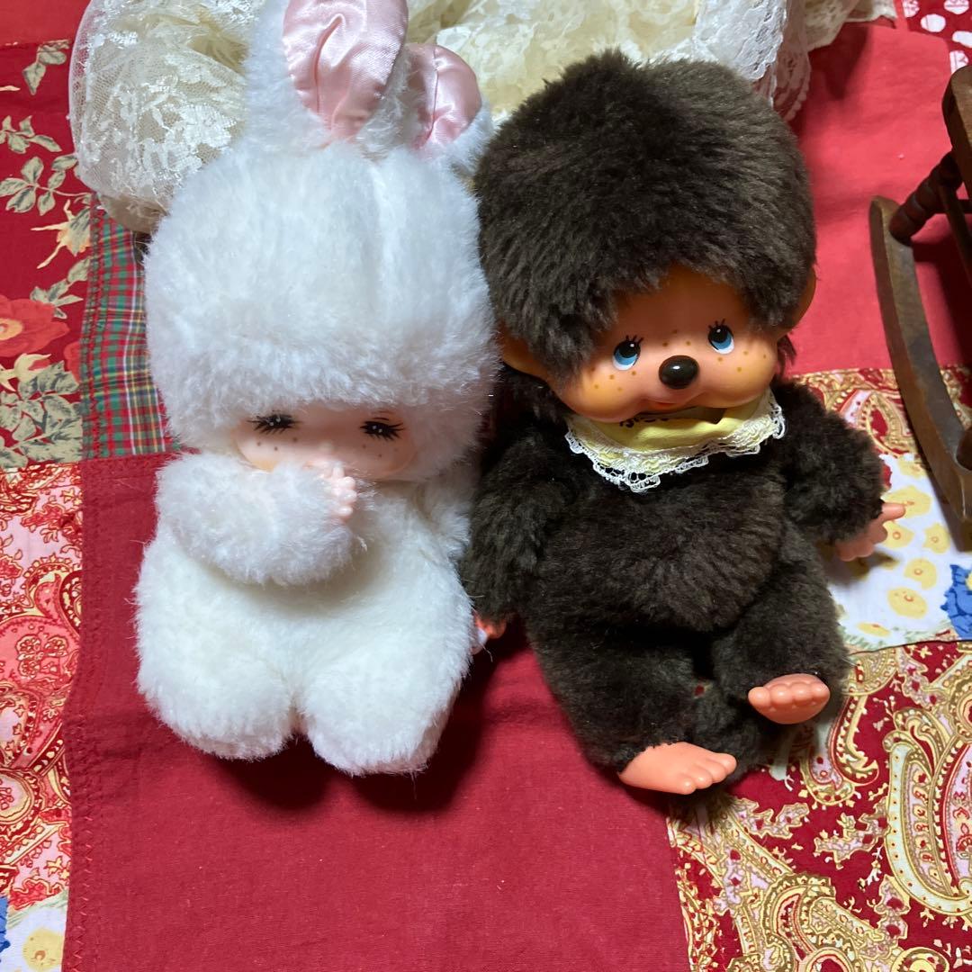 レトロぬいぐるみ　人形　うさぎ　ハニートイズ　モンチッチ 指しゃぶり人形