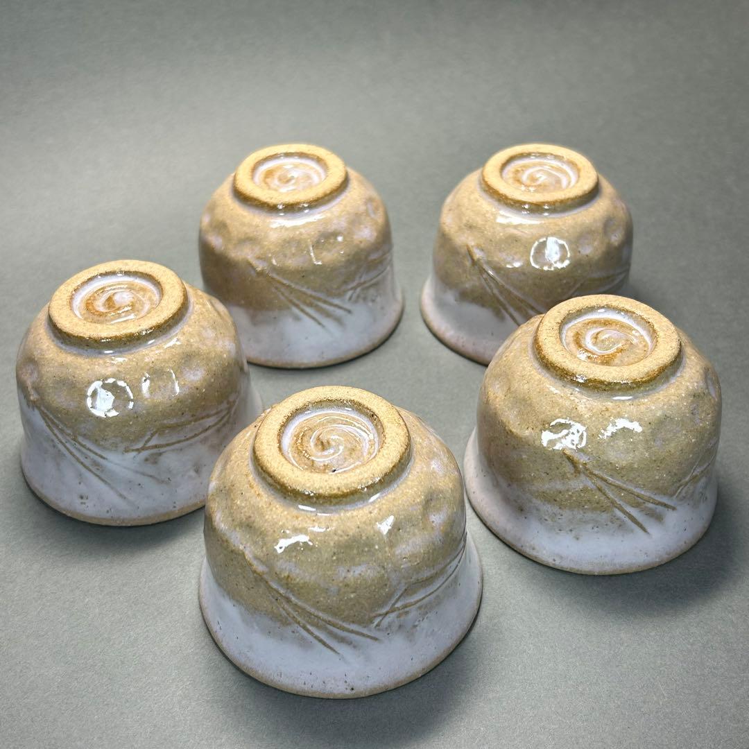 汲み出し茶碗　五客　『大樋長　大樋長楽窯』　大樋長左衛門　お茶道具　共箱　工芸品