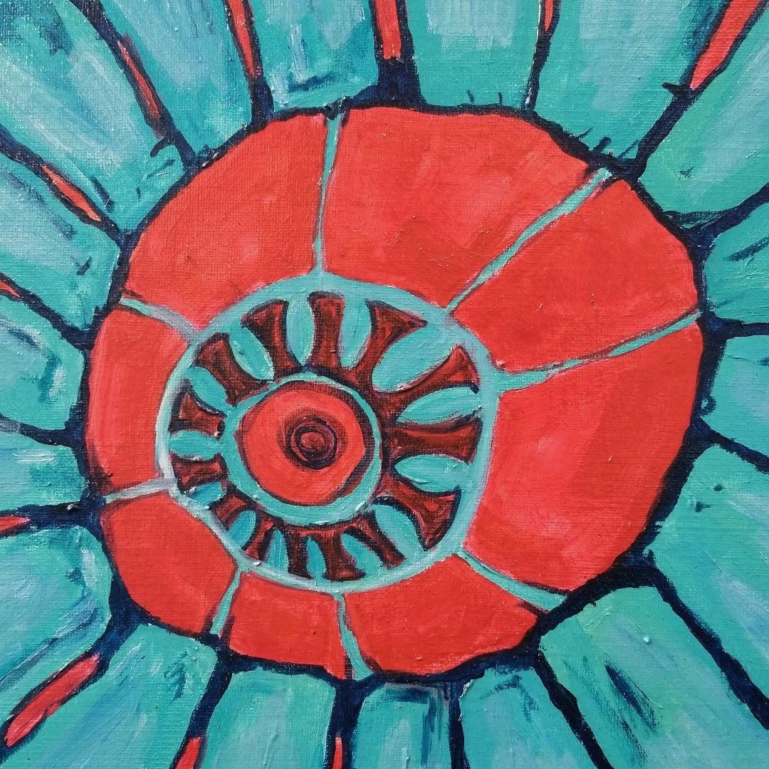 油絵　大きなあたまの植物　ユニークモダンアート 現代アート　大きめキャンバス