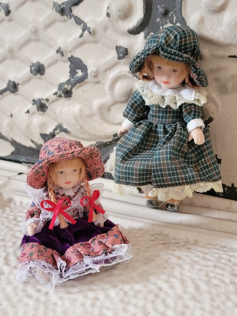 新品未使用　デッドストックヴィンテージ　ビスクドール　ミニョネット　２体セット