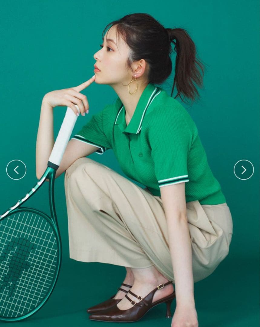 「LACOSTE for SNIDEL」グリーン ポロシャツ　Sサイズ