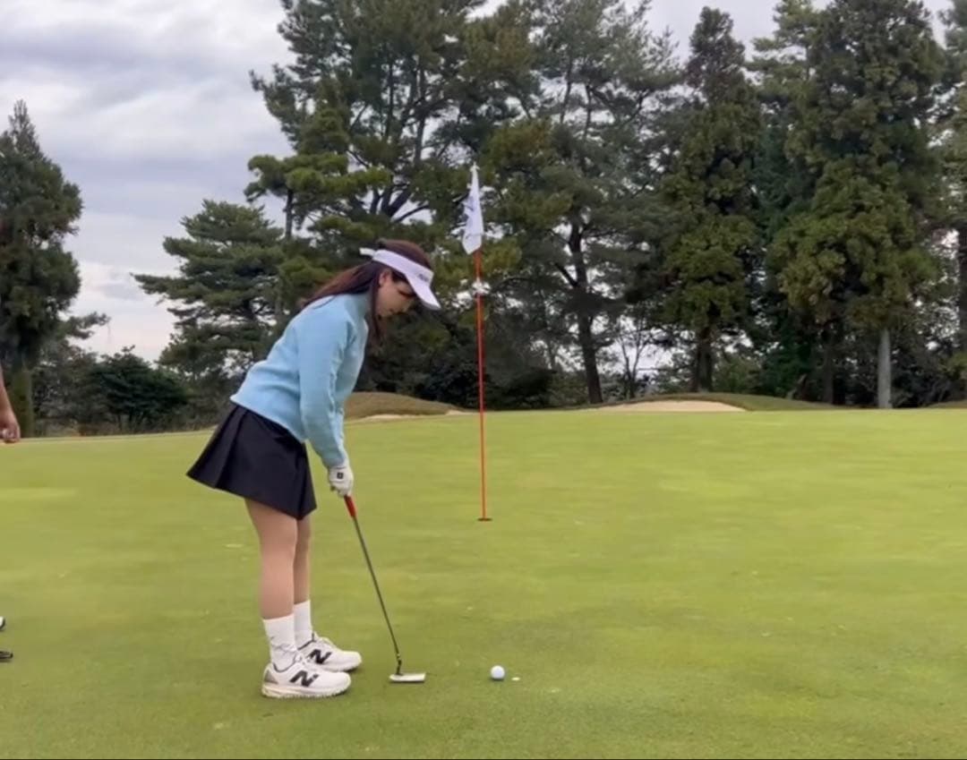 なみき着用☆New Balance Golf グレンチェック柄ハイネックニット