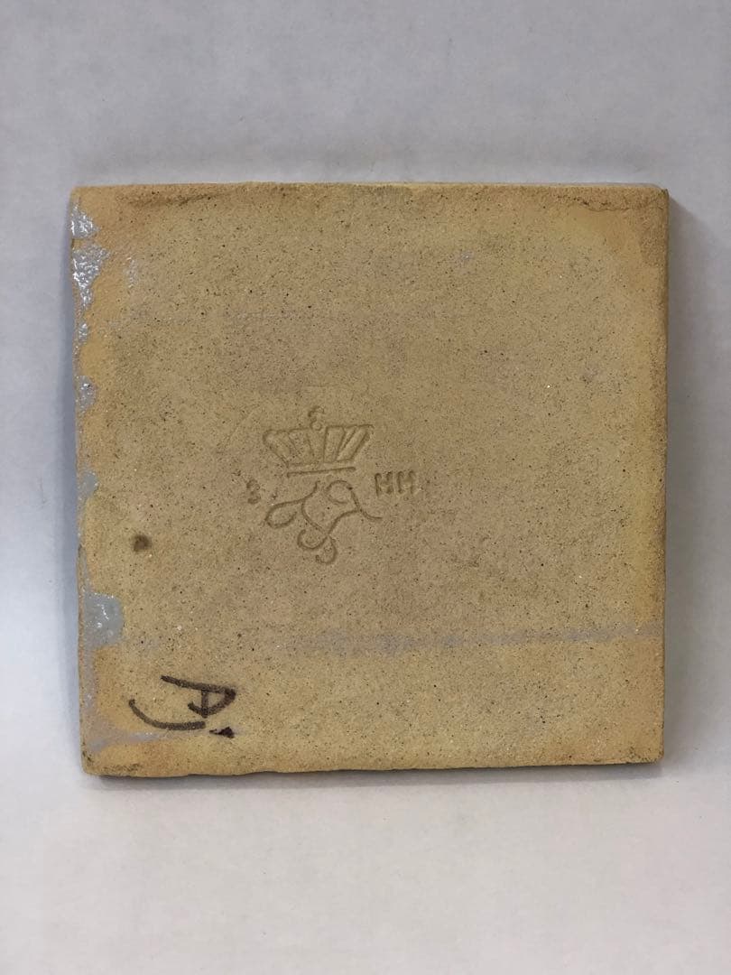 17世紀　オランダ　絵柄デルフトタイル　花鳥図　タイル