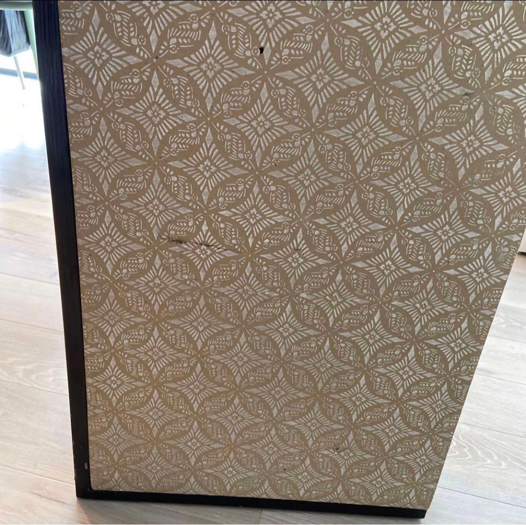 山水画 屏風 花柄裏面