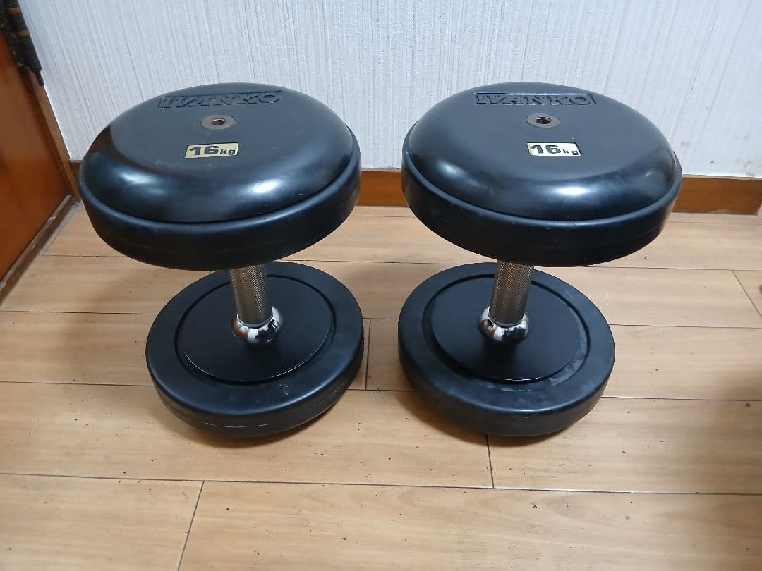 ①IVANKO(イヴァンコ) SDKR ダンベル(ラバー) 16kg x 1個