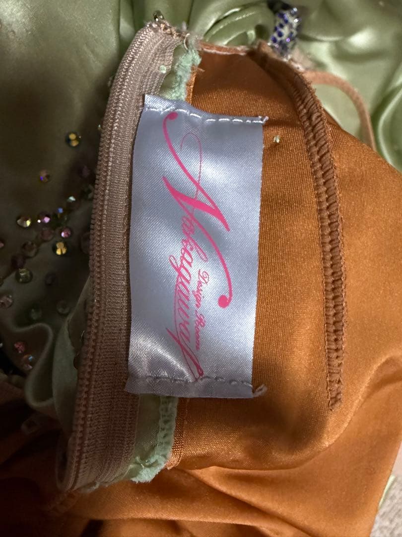 ライトグリーン スパンコール ダンスドレス