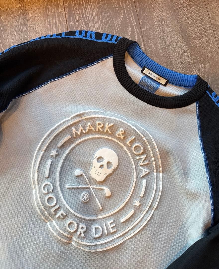 【美品】MARK&LONA スウェット トレーナー グレー ブラック 黒 ニット