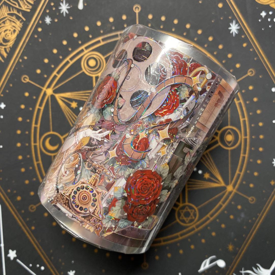 【L】海外　10m巻　貝殻光マスキングテープ　人物系/動物系/お花系/装飾系