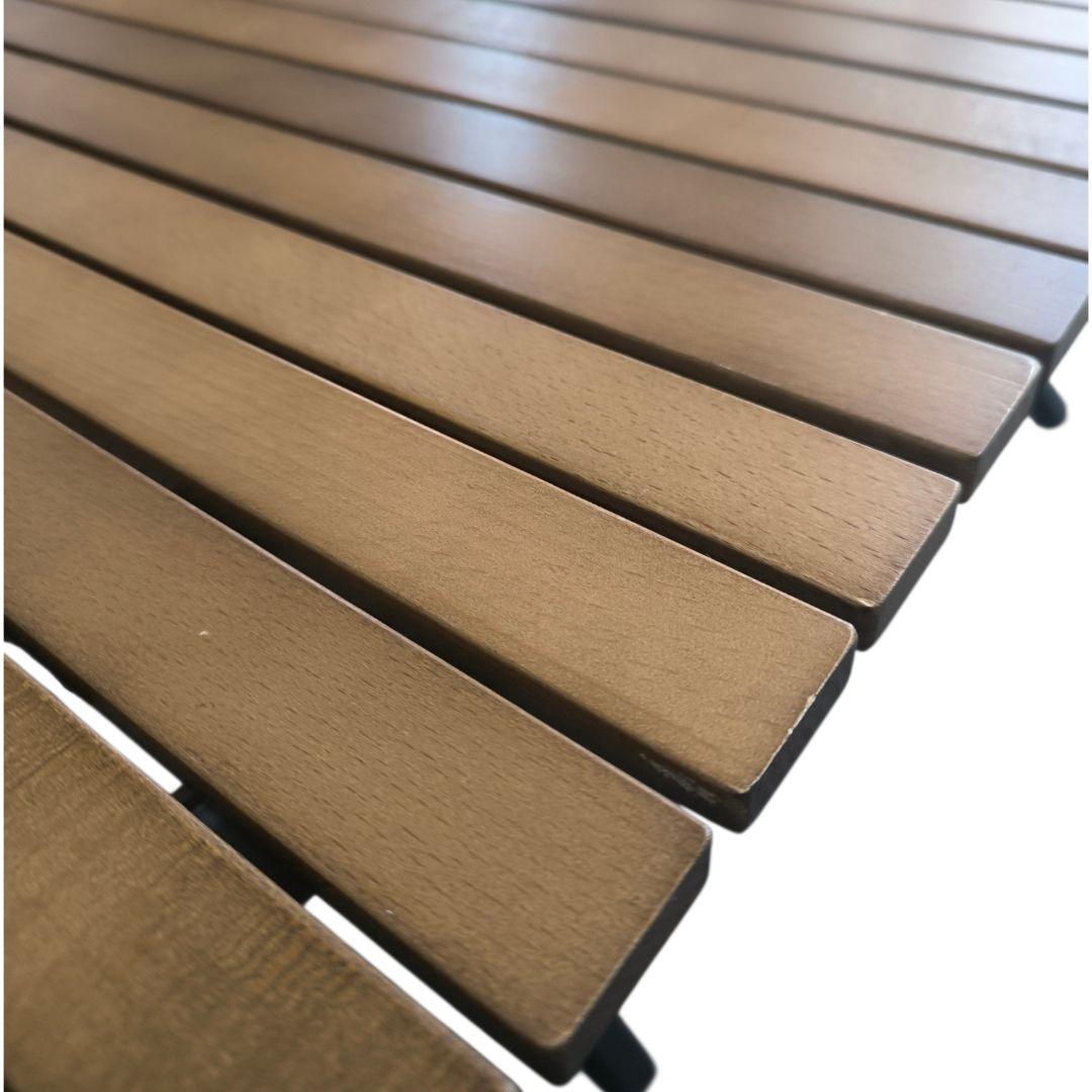 美品★QUICKCAMP X脚 スリムウッドロールテーブル 120×50cm