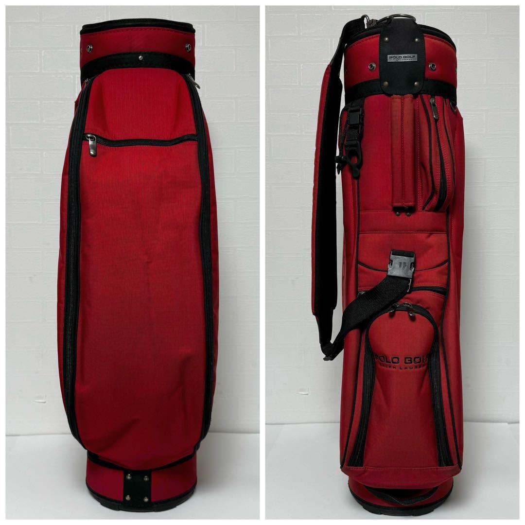 【貴重】POLO GOLF ラルフローレン キャディバッグ 口枠3分割 レッド