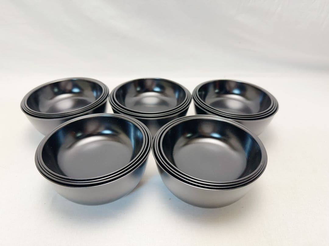 未使用 懐石道具 黒塗 四つ椀 小丸椀 5客揃 元箱