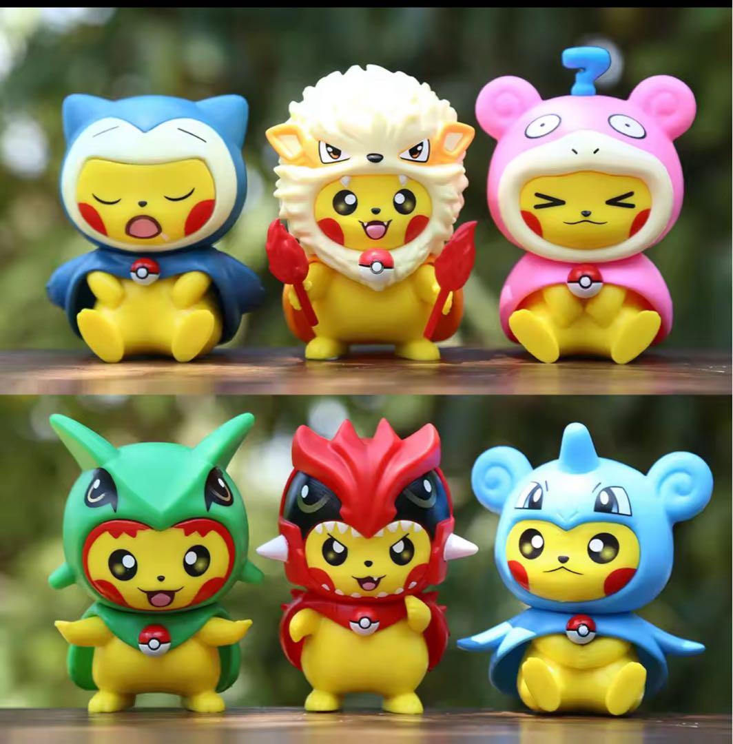 ピカチュウ コスプレ フィギュア 6体セット ポケモン 可愛い ミニフィギュア
