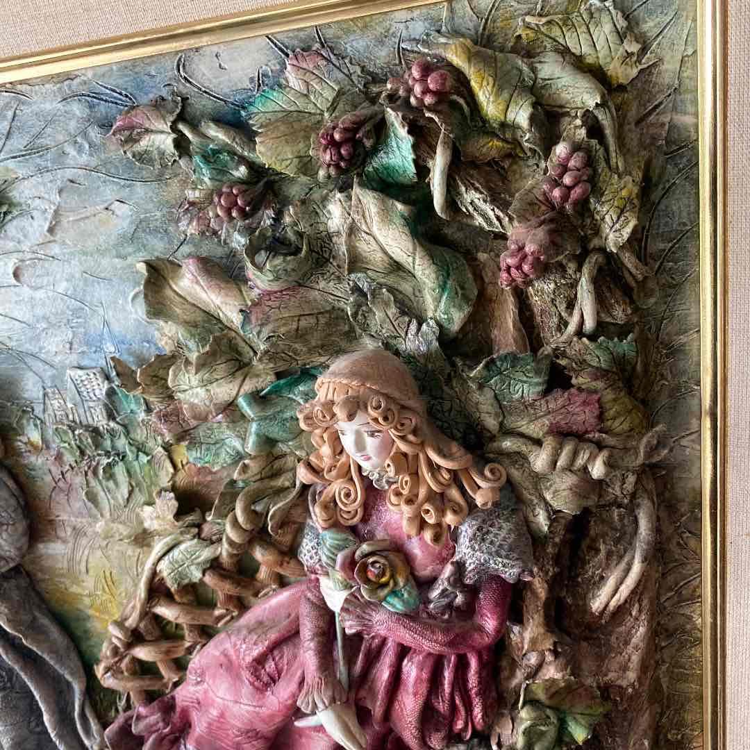 絵画 油絵　粘土細工　ロココ調