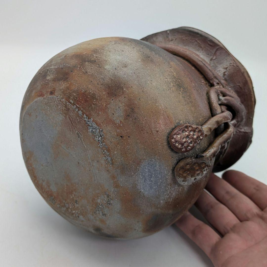 後藤岳水 備前焼 砂金袋型水指 共箱合布栞 水差 抹茶道具 茶器 食器 容器