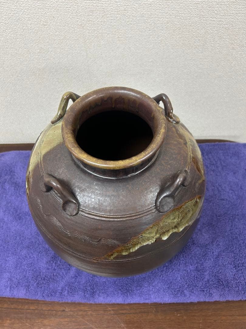 高取焼　壺　大壺