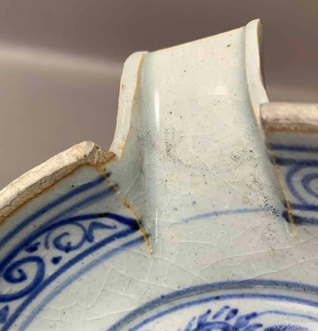 中国 染付鳳凰絵片口　f2250903