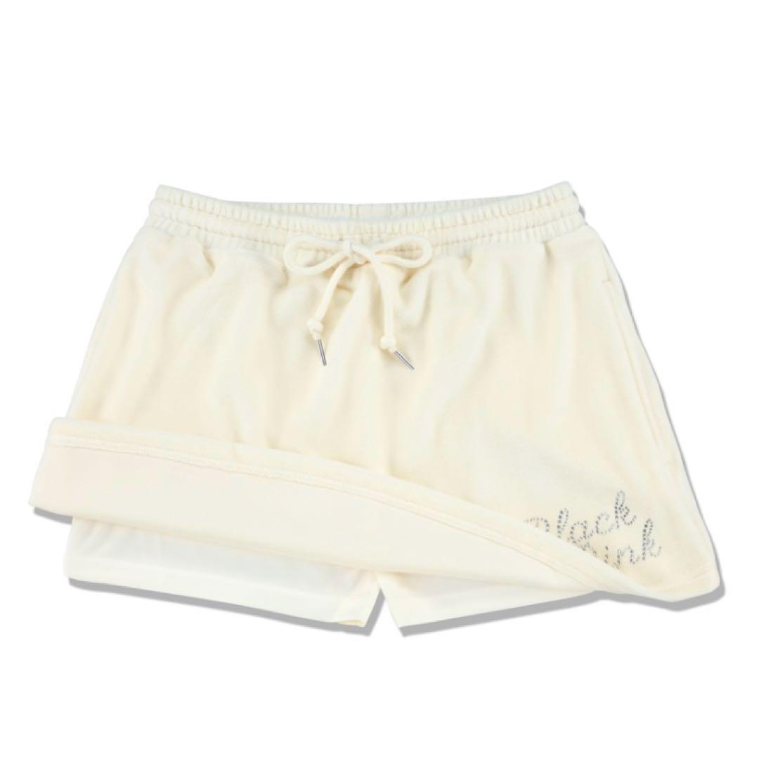 BLACKPINK ベロアミニスカートM（アイボリー）