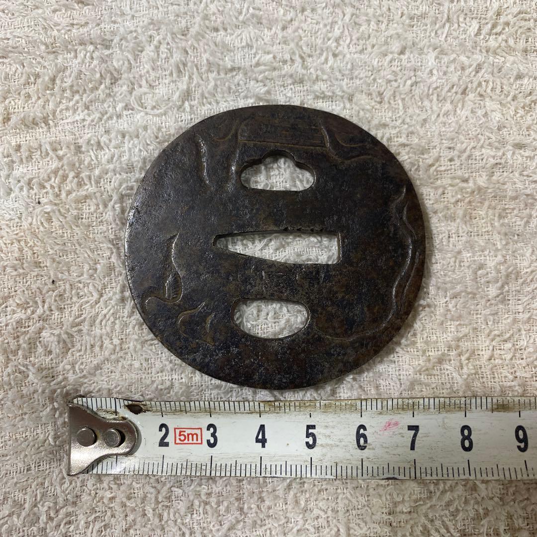B-47 鍔　在銘　鉄製　武具　刀装具　日本刀　骨董品　時代物　美術品　工芸品