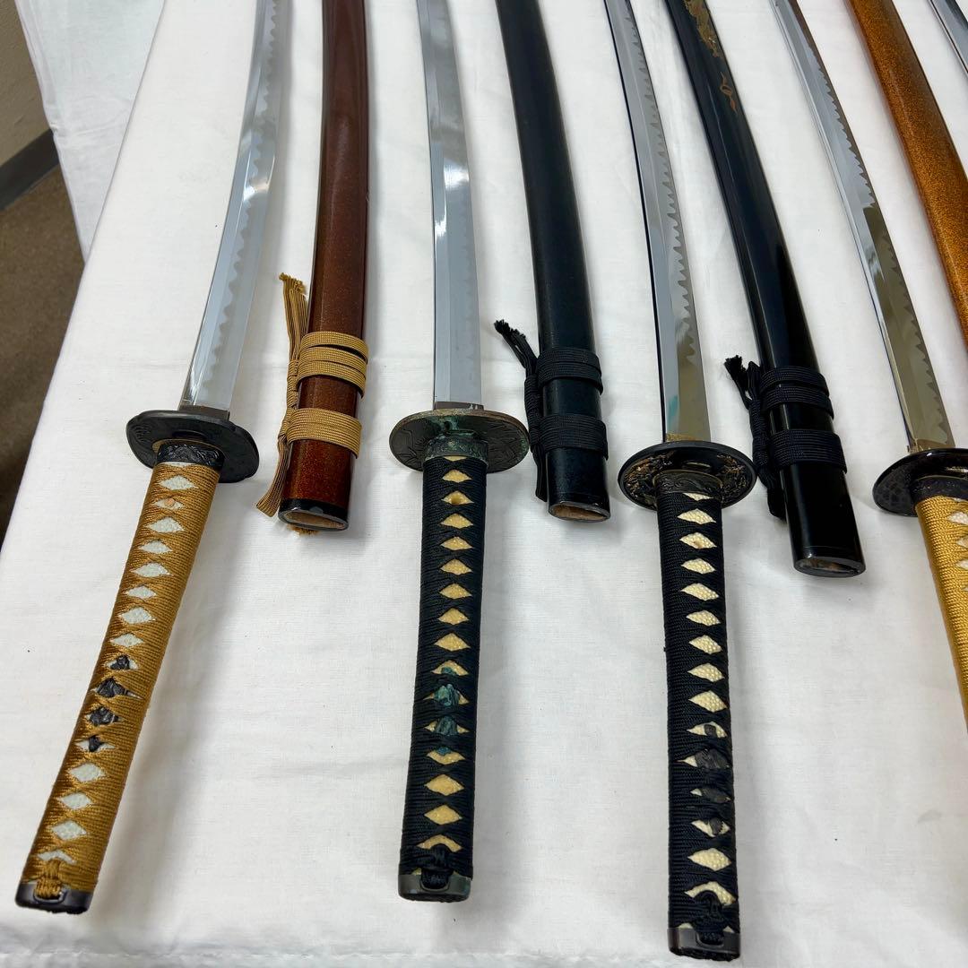 【現状品】模造刀 10本 まとめ 太刀 脇差 透かし鍔 龍鍔 鞘 模擬刀 日本刀