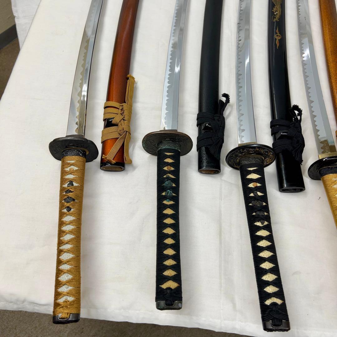【現状品】模造刀 10本 まとめ 太刀 脇差 透かし鍔 龍鍔 鞘 模擬刀 日本刀