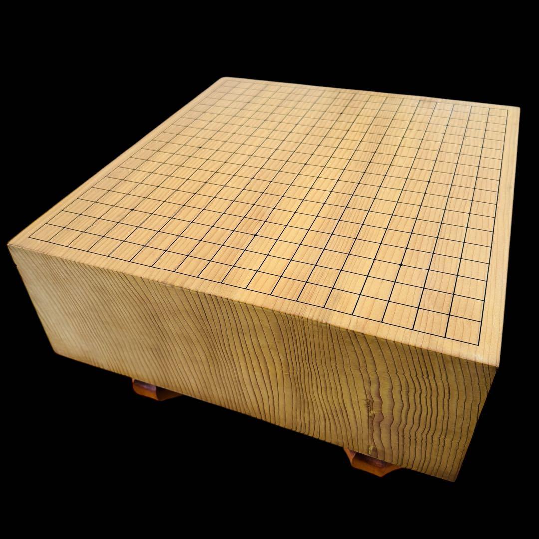 【 新榧 】 囲碁 碁盤　脚付き へそ有り 柾目　5寸