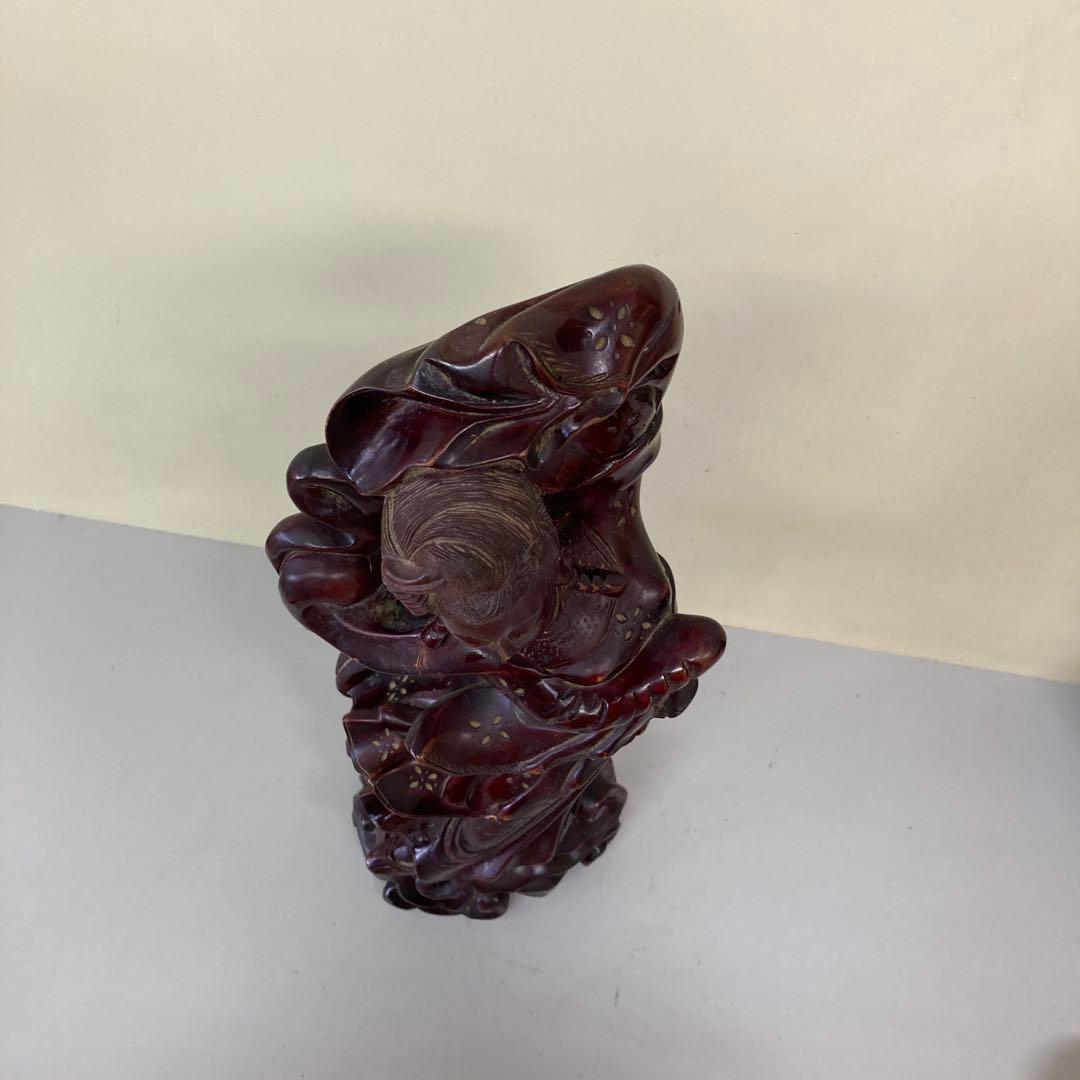 E4 中国美術 木彫り 木彫 彫刻 置物 オブジェ 天女 美人像 飛天 嫦娥