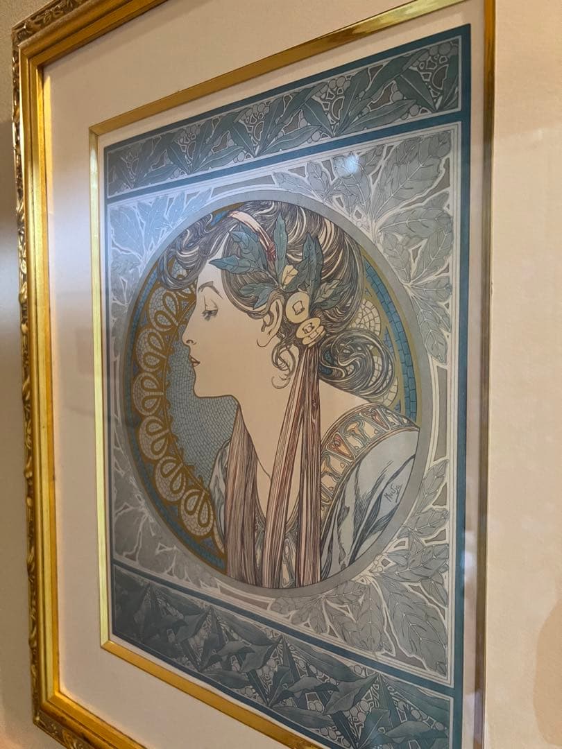 るりえ　ミュシャ　月桂樹　額装複製画