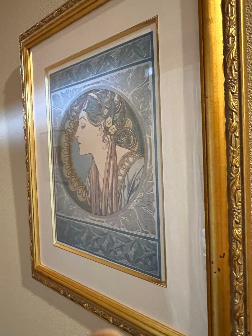 るりえ　ミュシャ　月桂樹　額装複製画