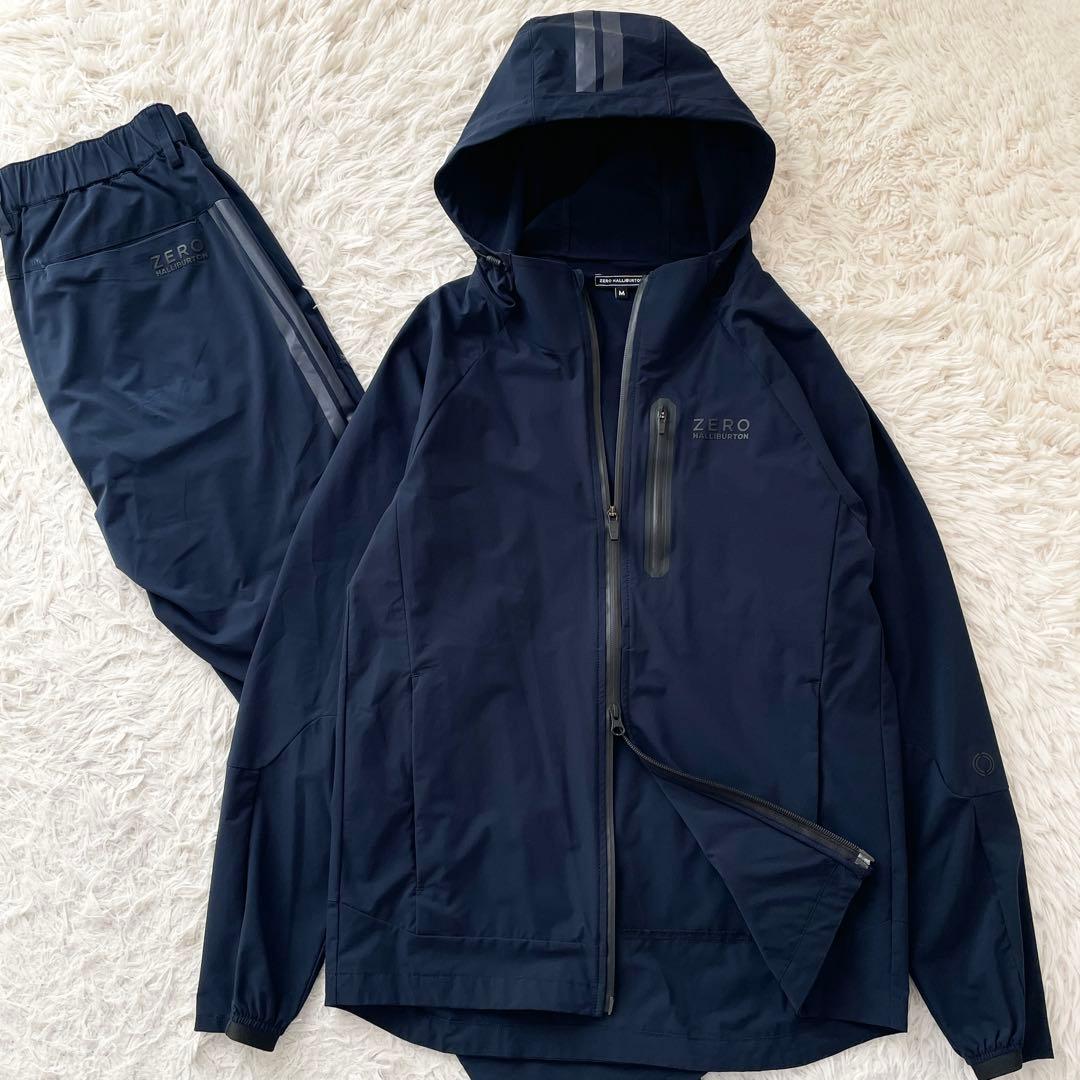 美品 ゼロハリバートン 近年モデル ナイロン セットアップ ストレッチ 撥水 紺