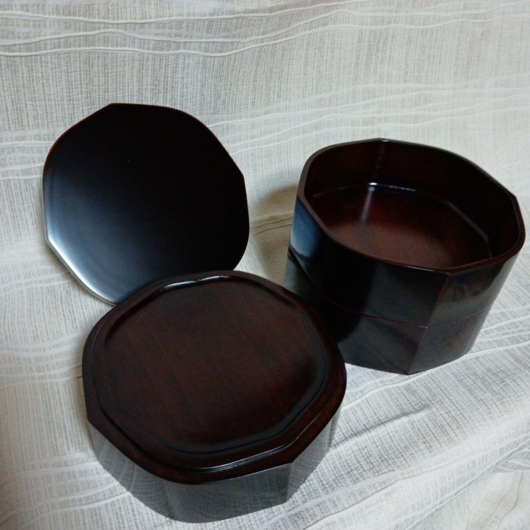 最終価格☆香川溜塗漆器・未使用・縁起良い八角形三段重箱
