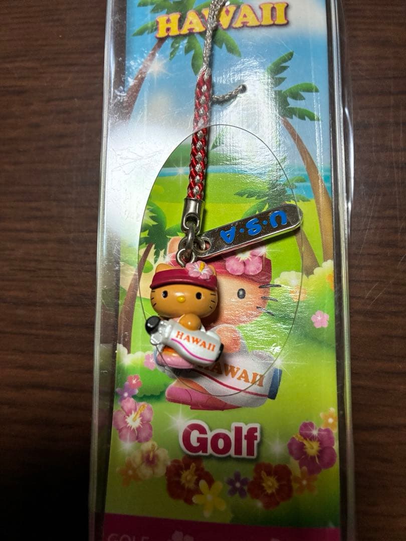 希少 激レア 新品 ご当地 ハローキティ ハワイ限定 ゴルフ ストラップ