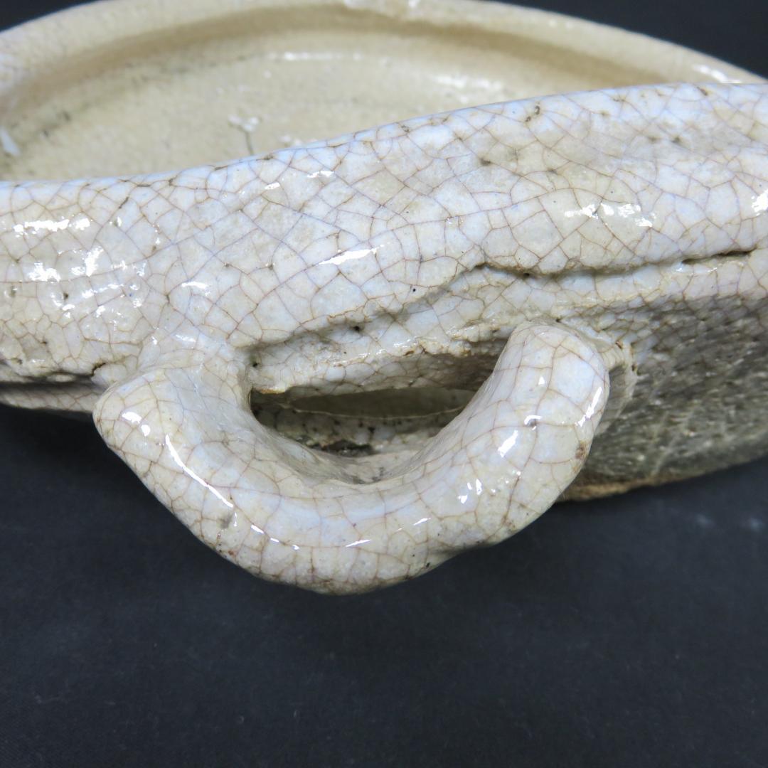 大片口 酒器 志野 水盤 花器 花入 盆 皿 窯傷 手びねり