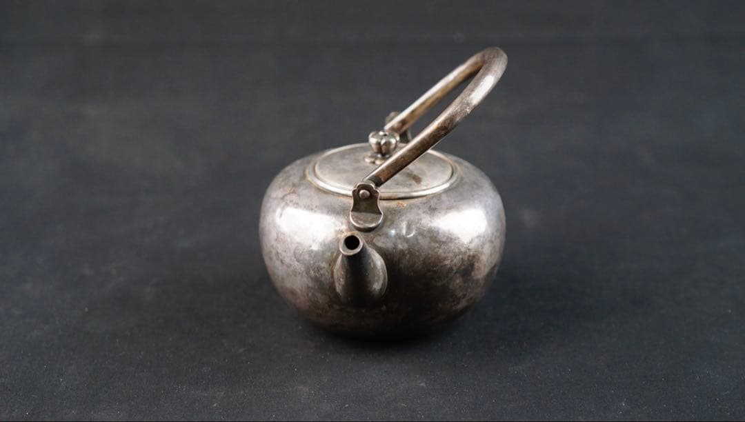 純銀製　湯沸し　銀瓶　煎茶道具　古美術