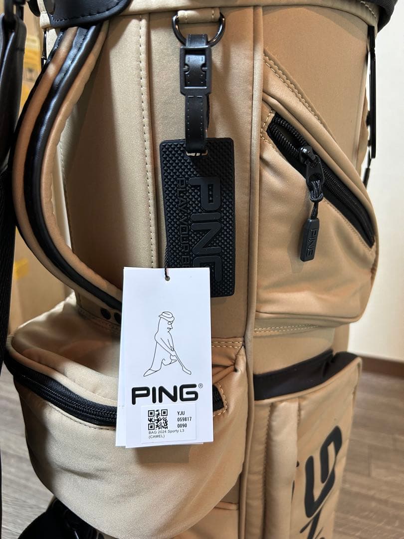 PING 自立式キャディバッグ　未使用品　10ポケットで収納力抜群！キャメル