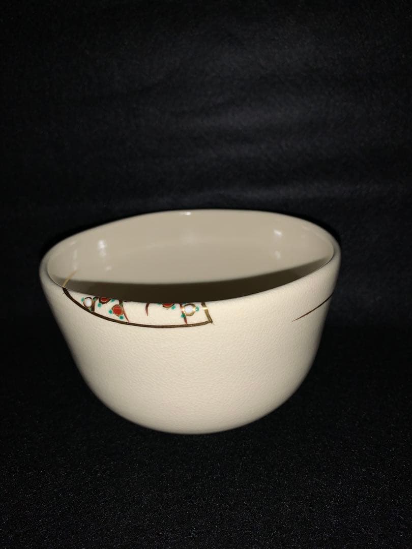 扇子と松の茶碗 木箱付き 難波敬山作