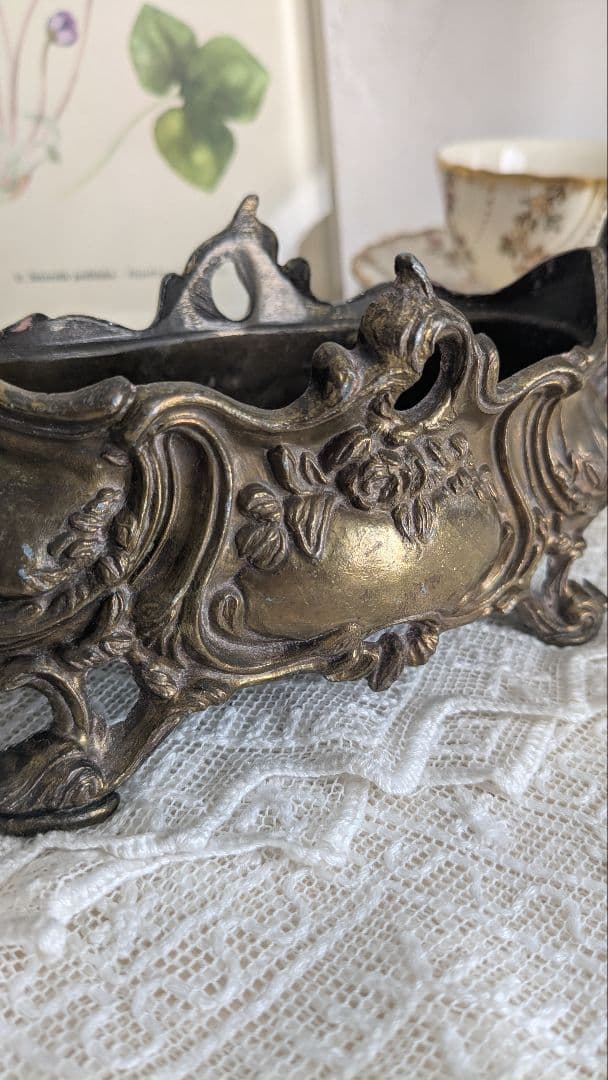 フランス ジャルディニエール 花器 ゴールド色