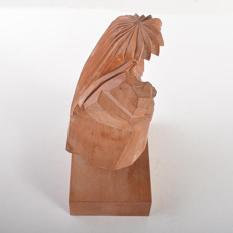 伝統工芸　飛騨一位一刀彫　中村一刻作　「石橋」　能　狂言　共箱　V　6416C