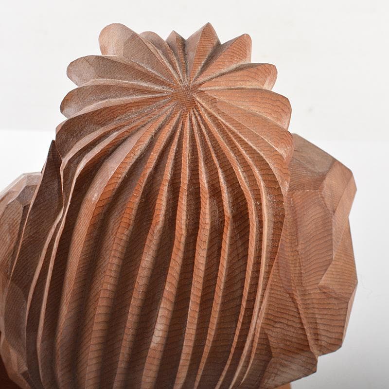 伝統工芸　飛騨一位一刀彫　中村一刻作　「石橋」　能　狂言　共箱　V　6416C