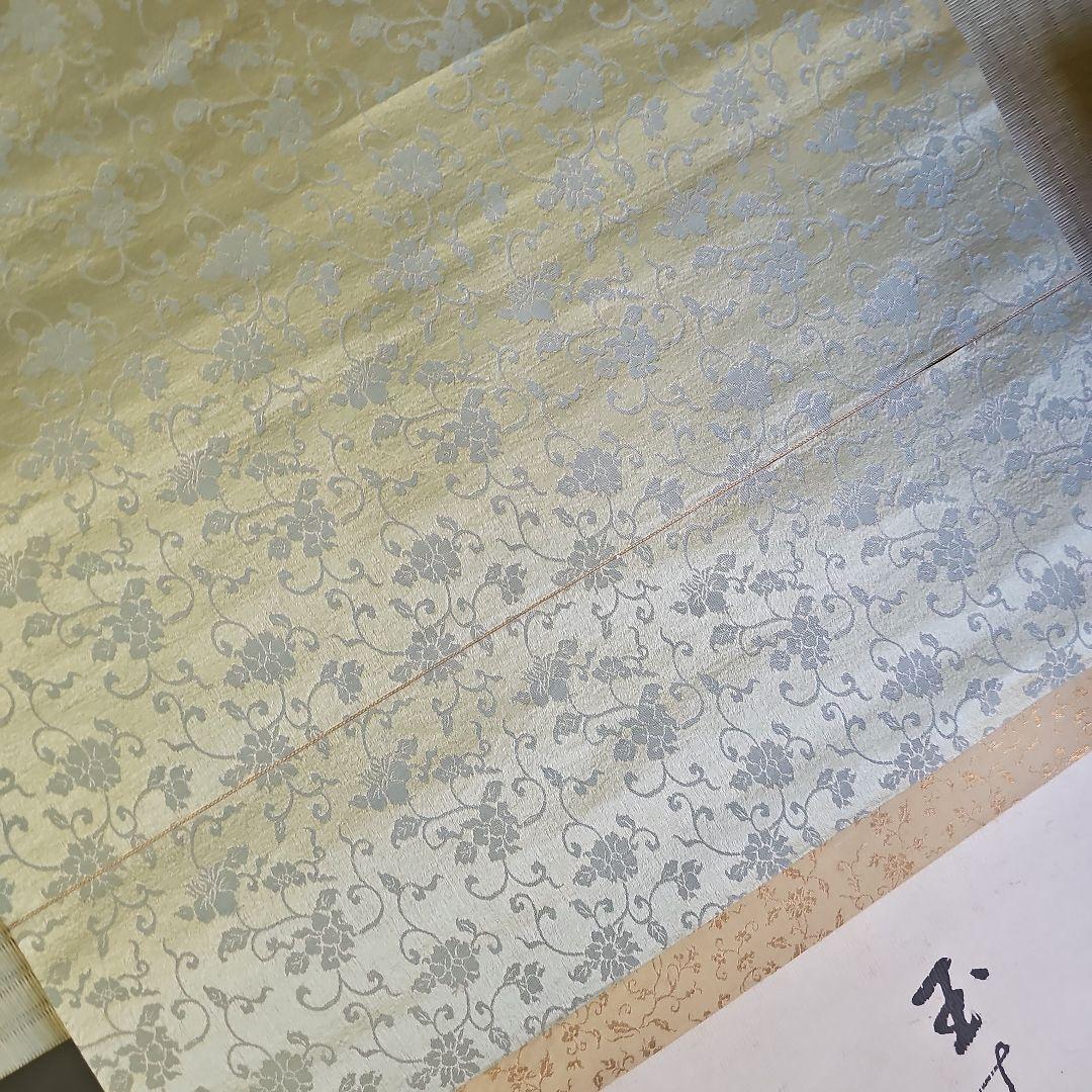 初期昭和レトロ/1950年代物】掛け軸 掛軸 短歌 絹 軸先青白磁 藤原基居