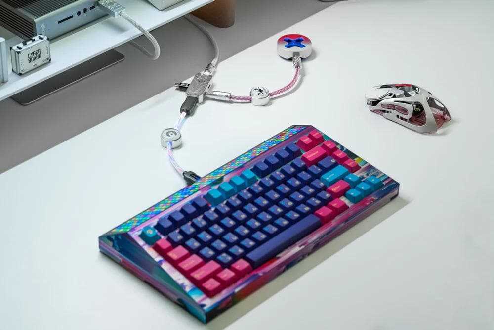 AngryMiao WINSHOP 4ポート フル8Kゲーミングケーブル ピンク